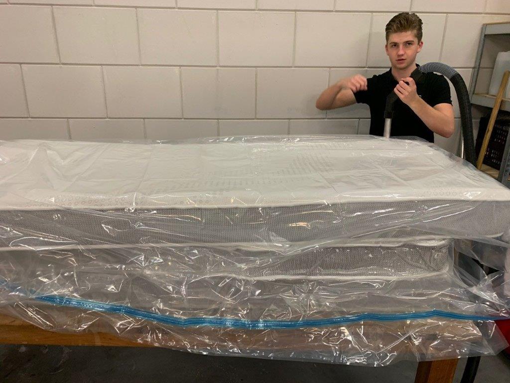 Mattress vacuum packed
